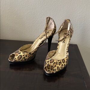 Nine West Brown and Black Heels with Stiletto Design